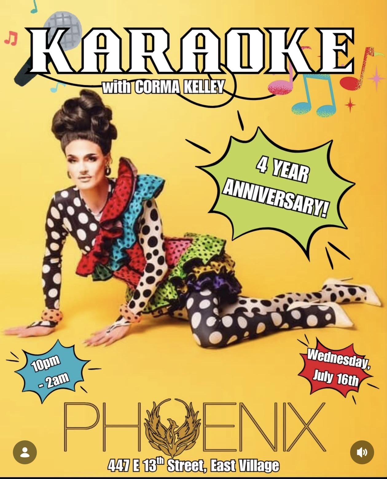 Karaoke at Phoenix event flyer.