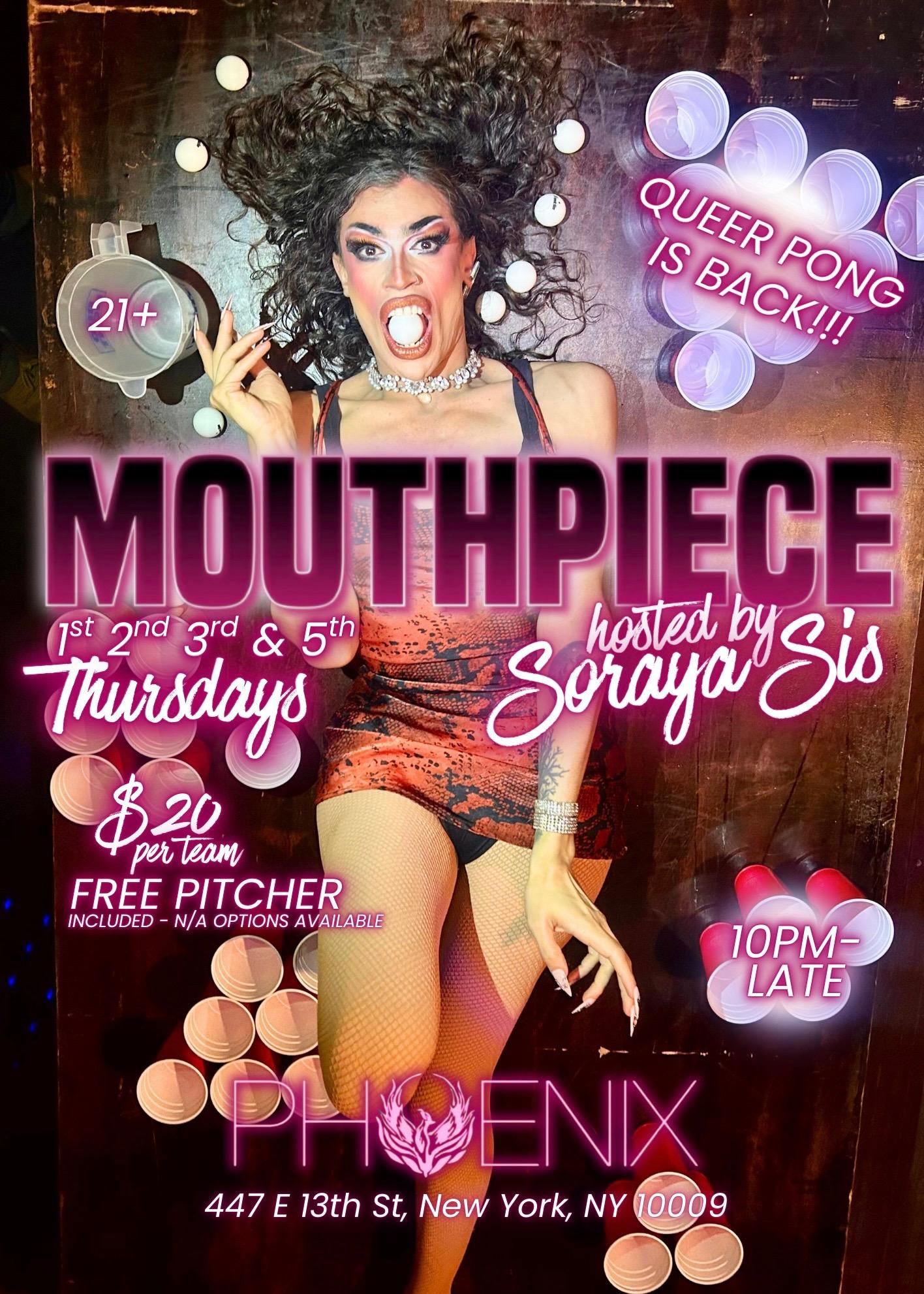 Mouthpiece Thursday event flyer.