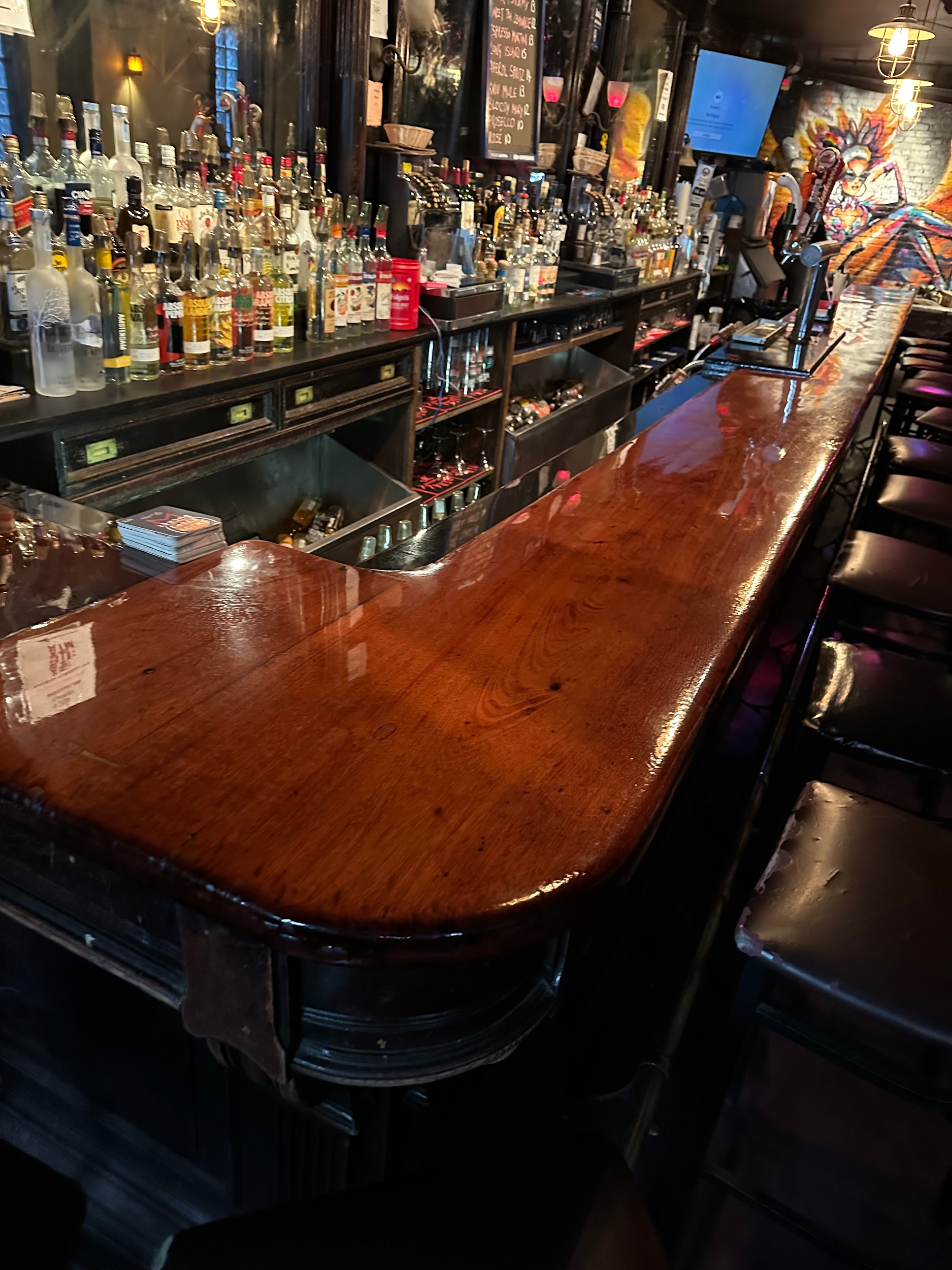 Phoenix Bar counter and back bar.
